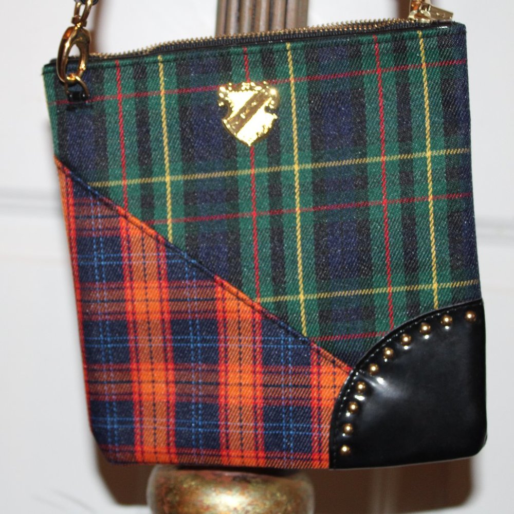 Multi-plaid side cross bag